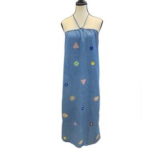Zara Limited | 100% Cotton Denim 2 in 1 Halter Dress or Maxi Skirt Size L